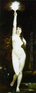 Ceres, Holding A Flaming Torch In Her Hand, In Search Of Her Daughter Prosperine by Leon Theo Noeud