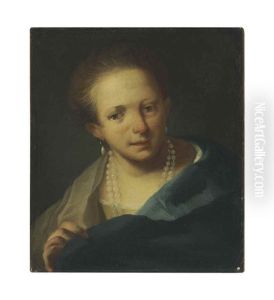 Portrait Of A Girl With A Pearl Necklace, Bust-length by Giuseppe Nogari