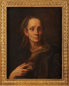Portrait D'une Dame En Buste, De Trois-quarts, Tenant Dans Sa Main Droite Un Livre Ouvert