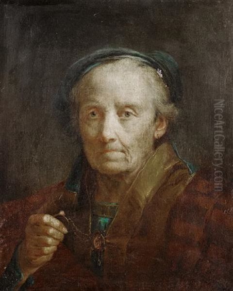 Portrait Of An Old Man With A Gold-trimmed Red Mantle - view 1