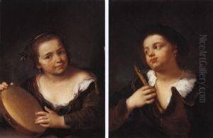 Ritratto Di Fanciulla Con Tamburello by Giuseppe Nogari