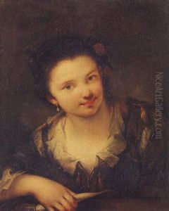 Portrait Of A Young Girl Holding A Radish