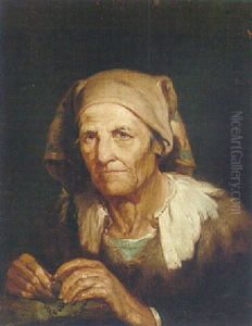An Old Woman Holding A Rosary