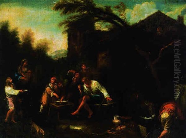 Peasants Eating Outside A Homestead - view 1