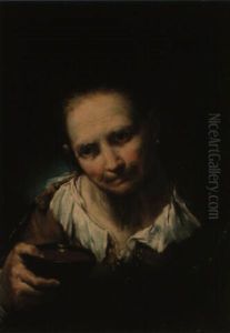 Portrait Of An Elderly Woman by Giuseppe Nogari