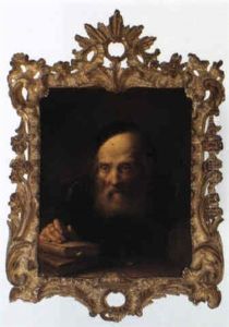 Old Man At A Table With Books by Giuseppe Nogari