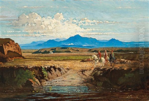 Horsemen In A Caucasian Landscape - view 1