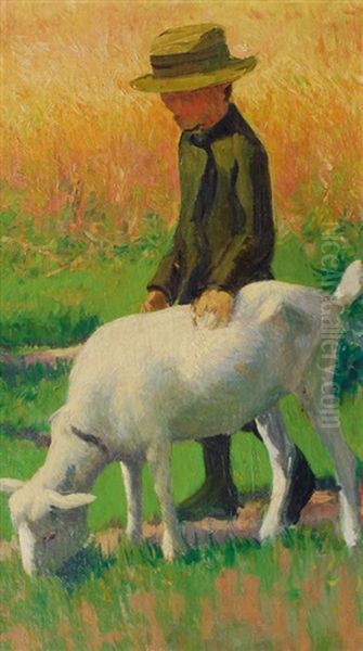Boy With A Goat (preliminary Study For Three Children With A Goat) - view 1