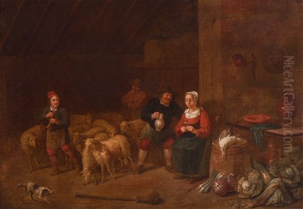Merry Company Of Farmers In The Stable - view 1
