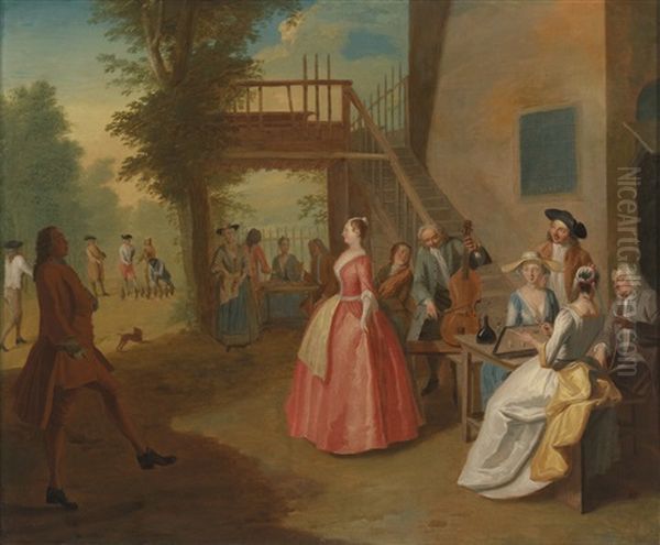 A Dancing Couple In An Outdoor Musical Party - view 1
