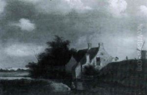 Le Pecheur Au Bord De La Riviere by Pieter Nolpe