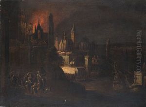 Aeneas Fleeing From The Fire Of Troy