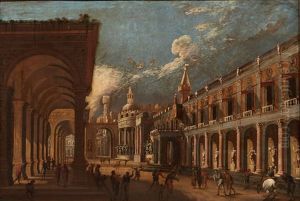 Caprice Architectonique Avec La Chute De Simon Le Mage by Francois de Nome