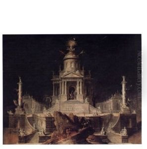 Les Enfers Avec Le Temple De Janus by Francois de Nome