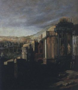 Capriccio Di Architetture Fantastiche Antiche Presso Una Citta Portuale, Con Vascelli Alla Rada Capriccio Di Architetture Fantastiche Antiche Presso Una Citta Portuale, Con Vascelli Alla Rada