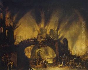 L'incendie De Troie Avec La Fuite D'enee by Francois de Nome