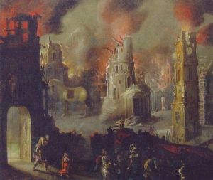 Aeneas Fleeing Burning Troy