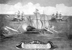 The Capturing Of An Arab Ship By Italian Boats by Francois de Nome