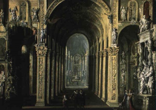 Interior Of A Church With Figures - view 1
