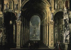 Interior Of A Church With Figures