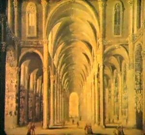 Das Innere Einer Barocken Kirche Mit Vielen Figuren by Francois de Nome