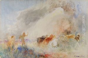 Paesaggio Con Scena Mitologica by Plinio Nomellini