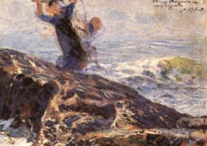 Figure Sulle Rocce by Plinio Nomellini