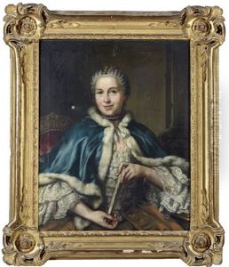 Portrait De Claudine Flachon, Fille De Pierre Flachon Echevin De Lyon by Donat Nonotte