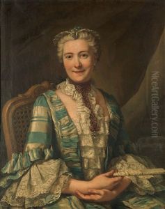 Portratt Forestallande Adelsdam, Mojligen Grevinnan Brita Christina Tornflycht, F. Sparre by Donat Nonotte