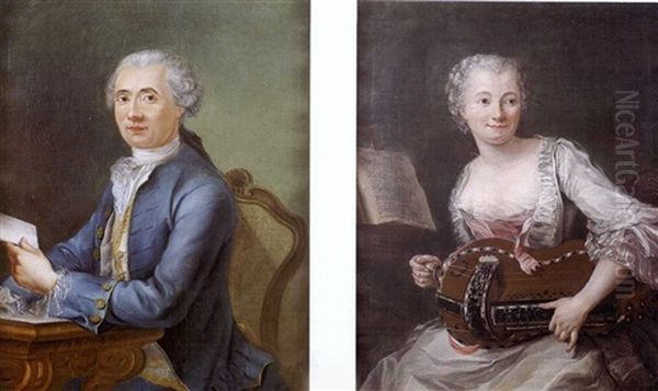 Portrait De Mademoiselle Perrache? (+ Portrait De Jean Philibert Pre Du Machard?; Pair) - view 1
