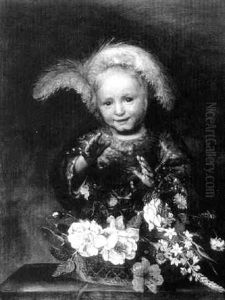 Portrait Of A Child With A Basket Of Flowers Portrait Of A Child With A Basket Of Flowers