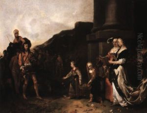 The Triumphant David Carrying The Head Of Goliath by Jan van Noordt