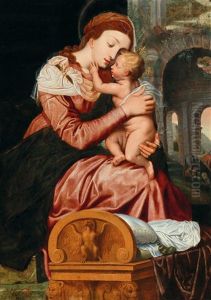 Madonna And Child With Saint Joseph by Adam van Noort