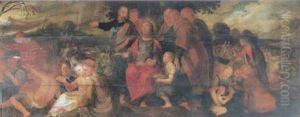 The Miracle Of The Loaves And Fishes by Adam van Noort