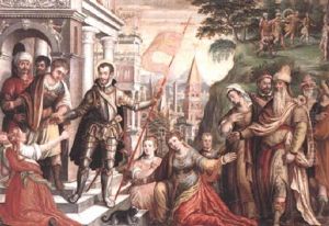 St. Sebastian As An Officer Of The Praetorian Guard Taking Leave Of His Family, His Martyrdom Beyond