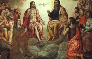 Die Dreifaltigkeit Mit Aposteln Und Heiligen
