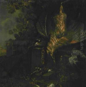 Jagdstillleben Mit Erlegten Vogeln Und Jagdutensilien by Pieter Van Noort