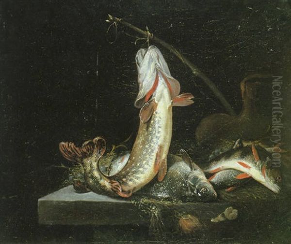 A Still Life Of Fish Resting On A Table - view 1