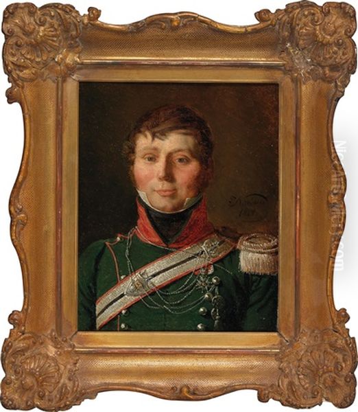 Portrait Of A "capitaine Du 1er Regiment Des Chasseurs-a-cheval"", Decorated With The Knight"s Cross Of The French Legion D'honneur - view 1