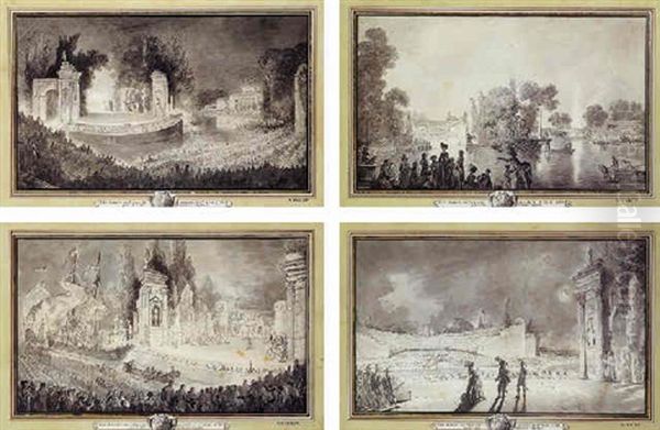 Scenes Represent La Fete Donee Au Palais De Lazienki Le 17 Septembre 1788 Par Le Roi Stanislas Auguste - view 1