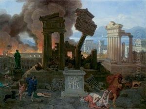 Destruction D'herculanum, En L'an 79, Par L'eruption Du Vesuve by Sebastien Norblin de La Gourdaine