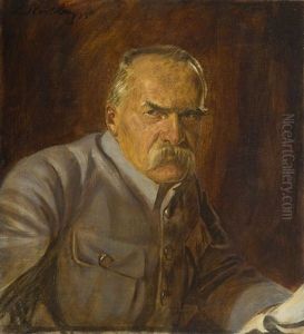 Portrait Of Marshal Jozef Pilsudzki by Stefan Norblin