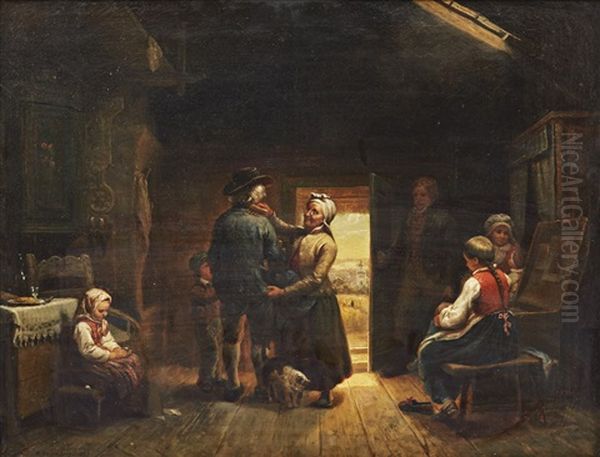 Pa Vag Till Kyrkan - Interior Med Familj - view 1