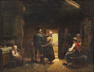 Pa Vag Till Kyrkan - Interior Med Familj