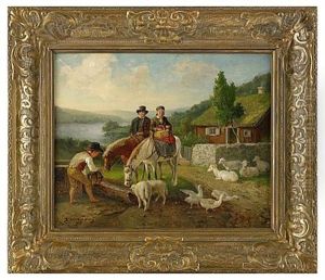 Lantlig Gardsidyll by Bengt Nordenberg