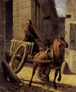 En Hestetrukken Kaerre I Fuld Fart Gennem Byporten by Bengt Nordenberg