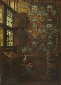 Interior Med Gyllenladertapet by Henrik Nordenberg