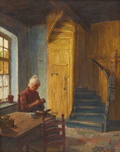 Interior Med Stickande Dam by Henrik Nordenberg