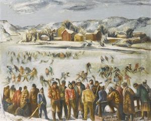 (hockey) Winter Sports by Bror Julius Olsson Nordfeldt