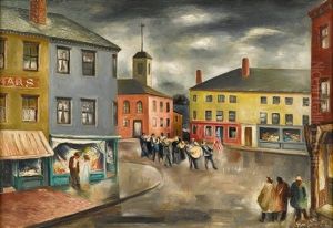 Parade In The Rain by Bror Julius Olsson Nordfeldt